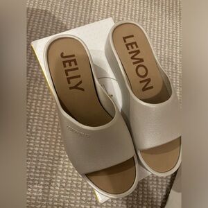 Lemon Jelly warm Gray Platform Slide. EU 39, fits me I am a 7. Brand new in box.